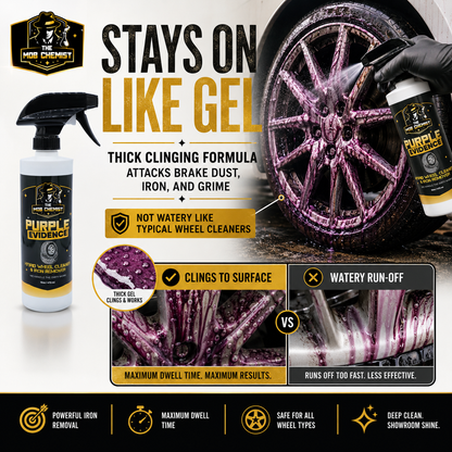 Purple Evidence Hybrid Wheel & Tire Cleaner + Iron Remover – 16 oz