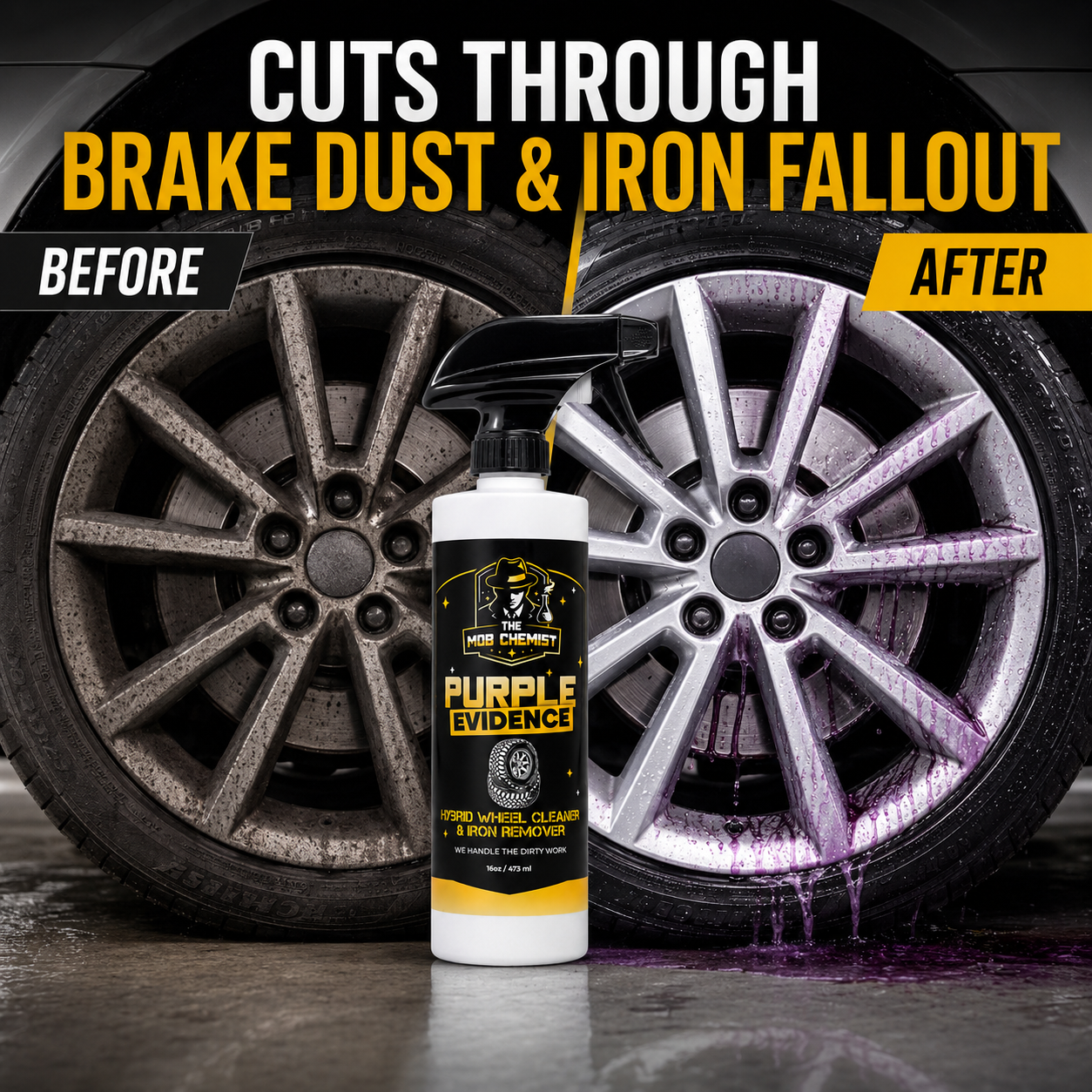 Purple Evidence Hybrid Wheel & Tire Cleaner + Iron Remover – 16 oz